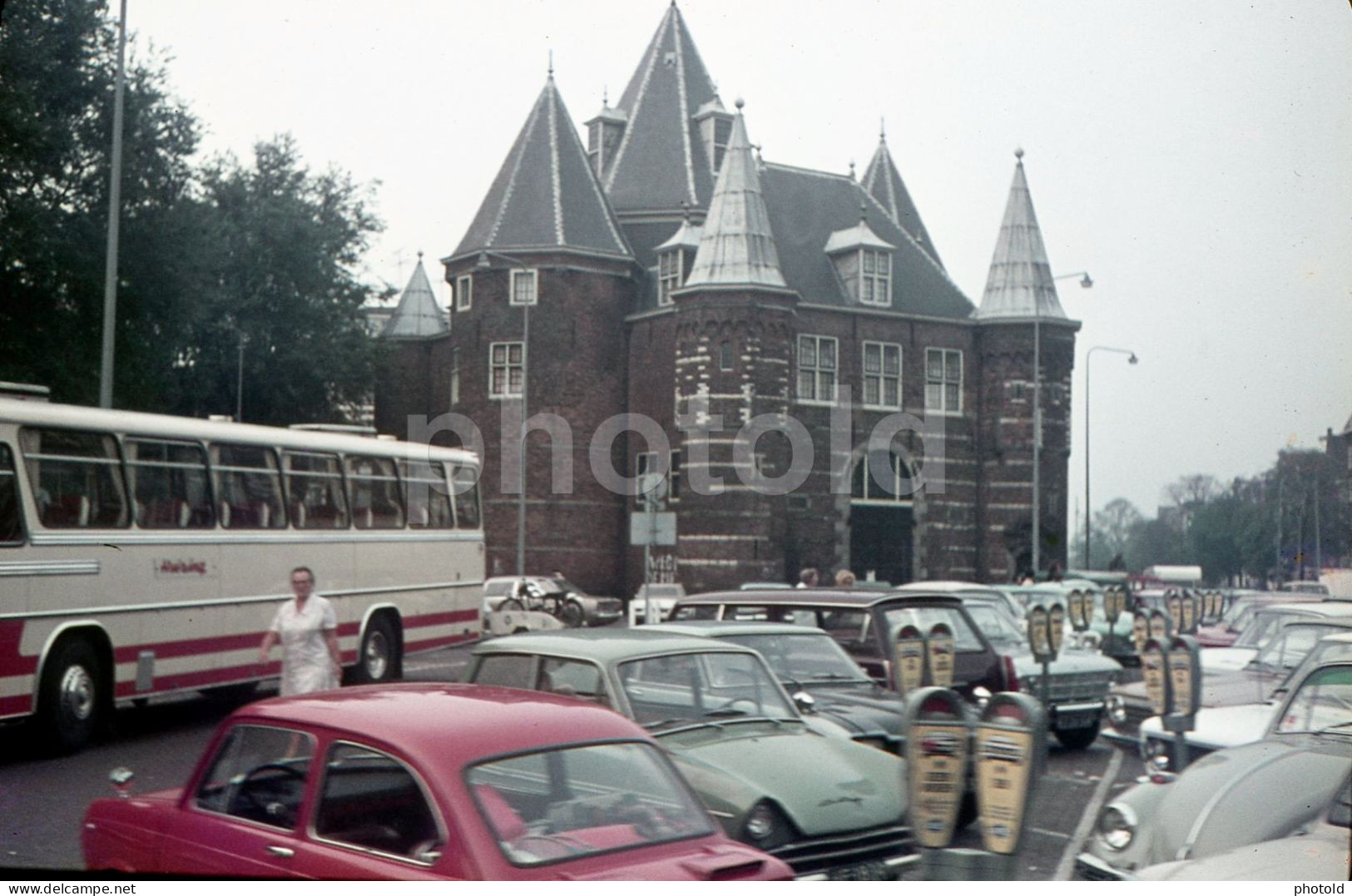 1970s DAF VARIOMATIC NIEUWMARKT AMSTERDAM BUS NETHERLANDS 35mm SLIDE PHOTO FOTO NB4172 - Diapositives (slides)