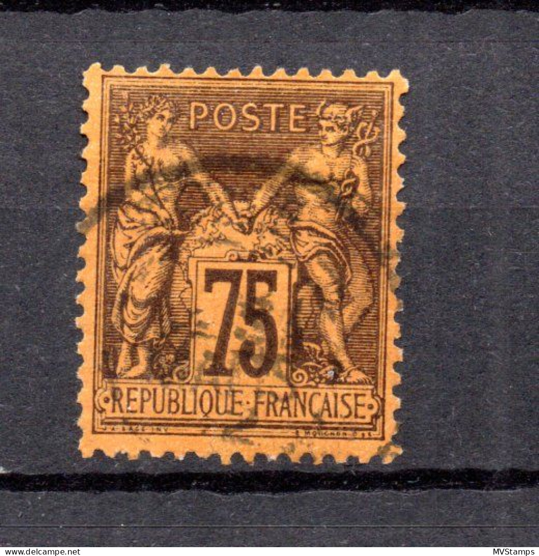 France 1890 Old 75 Centimes Sage Stamp (Michel 82) Nice Used - 1876-1898 Sage (Type II)