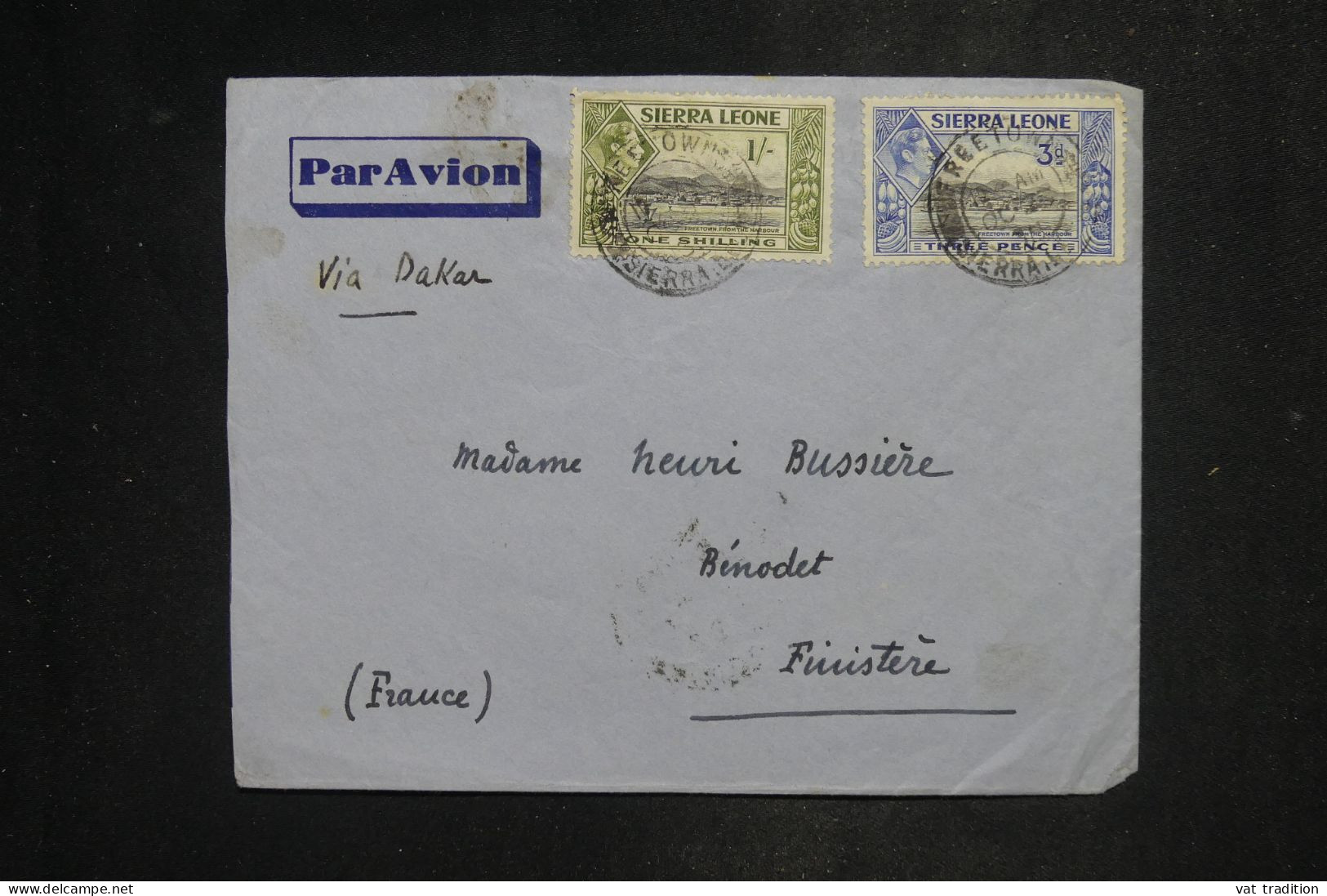 SIERRA LEONE - Lettre Par Avion D'un Marin Du Croiseur Jeanne D'Arc > La France - 1938 - A 3012 - Sierra Leone (...-1960)