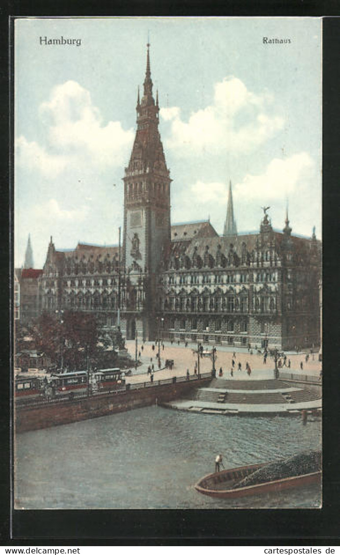 AK Hamburg, Rathaus Aus Der Vogelschau  - Mitte