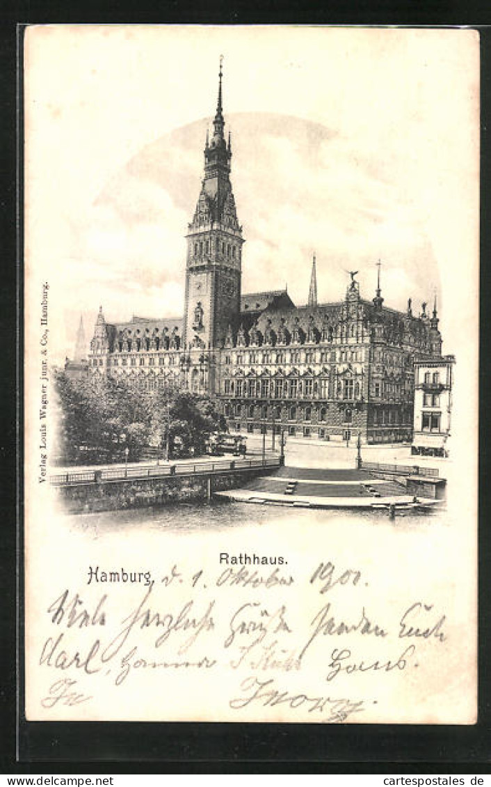 AK Hamburg, Blick Zum Rathaus  - Mitte