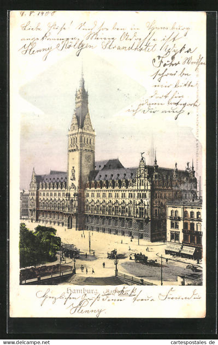 AK Hamburg, Rathaus Aus Der Vogelschau  - Mitte