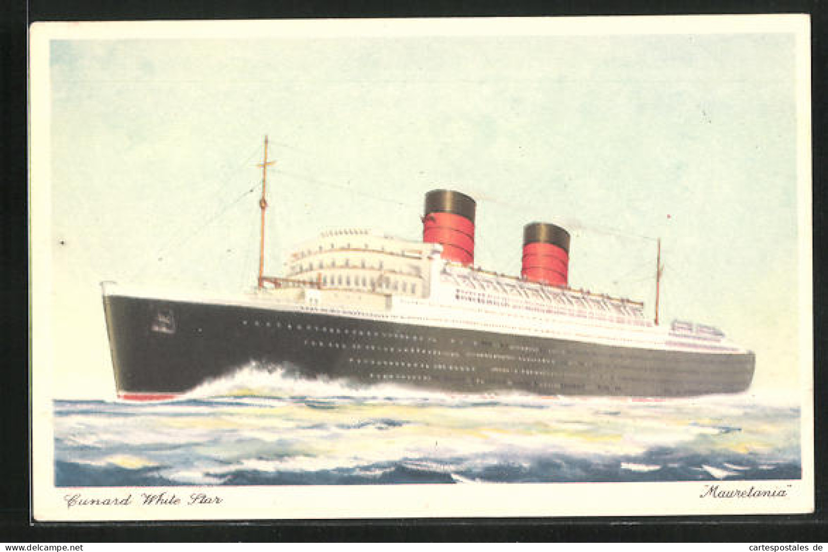 AK Passagierschiff Mauretania Auf Hoher See, Cunard White Star Line  - Steamers