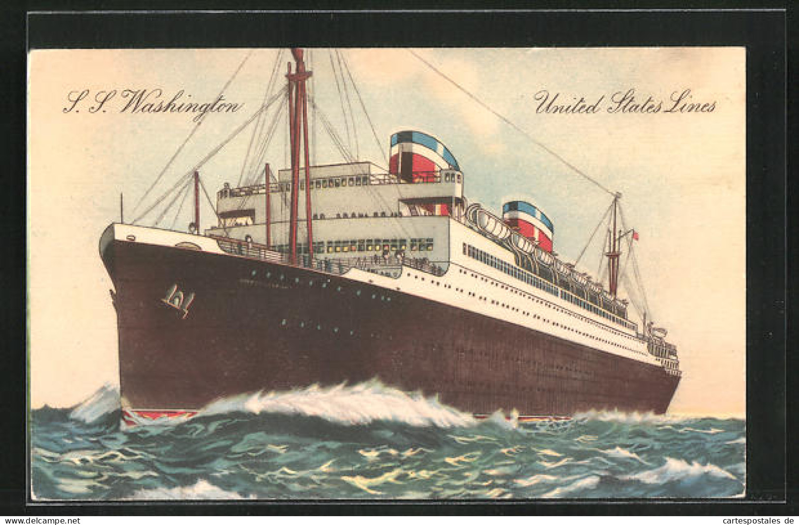 AK Passagierschiff S. S. Washington Auf Hoher See  - Dampfer