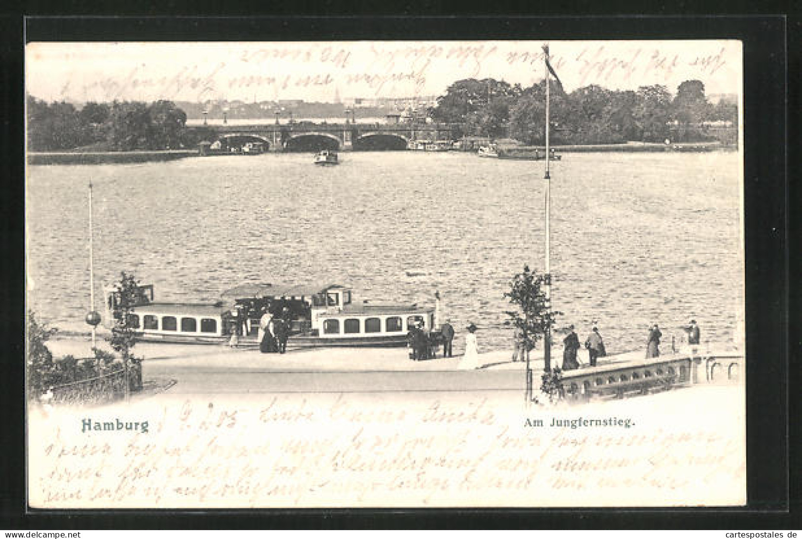 AK Hamburg-Neustadt, Anlegeplatz Der Alsterboote Am Jungfernstieg  - Mitte