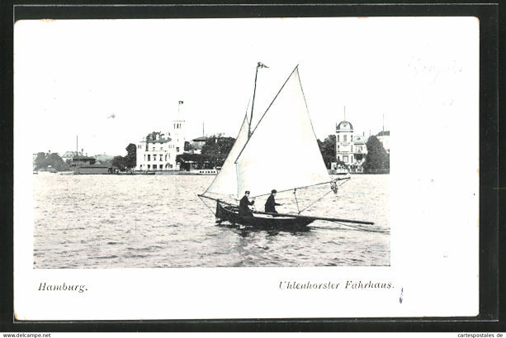 AK Hamburg-Uhlenhorst, Uhlenhorster Fährhaus, Segelboot Auf Der Alster  - Nord