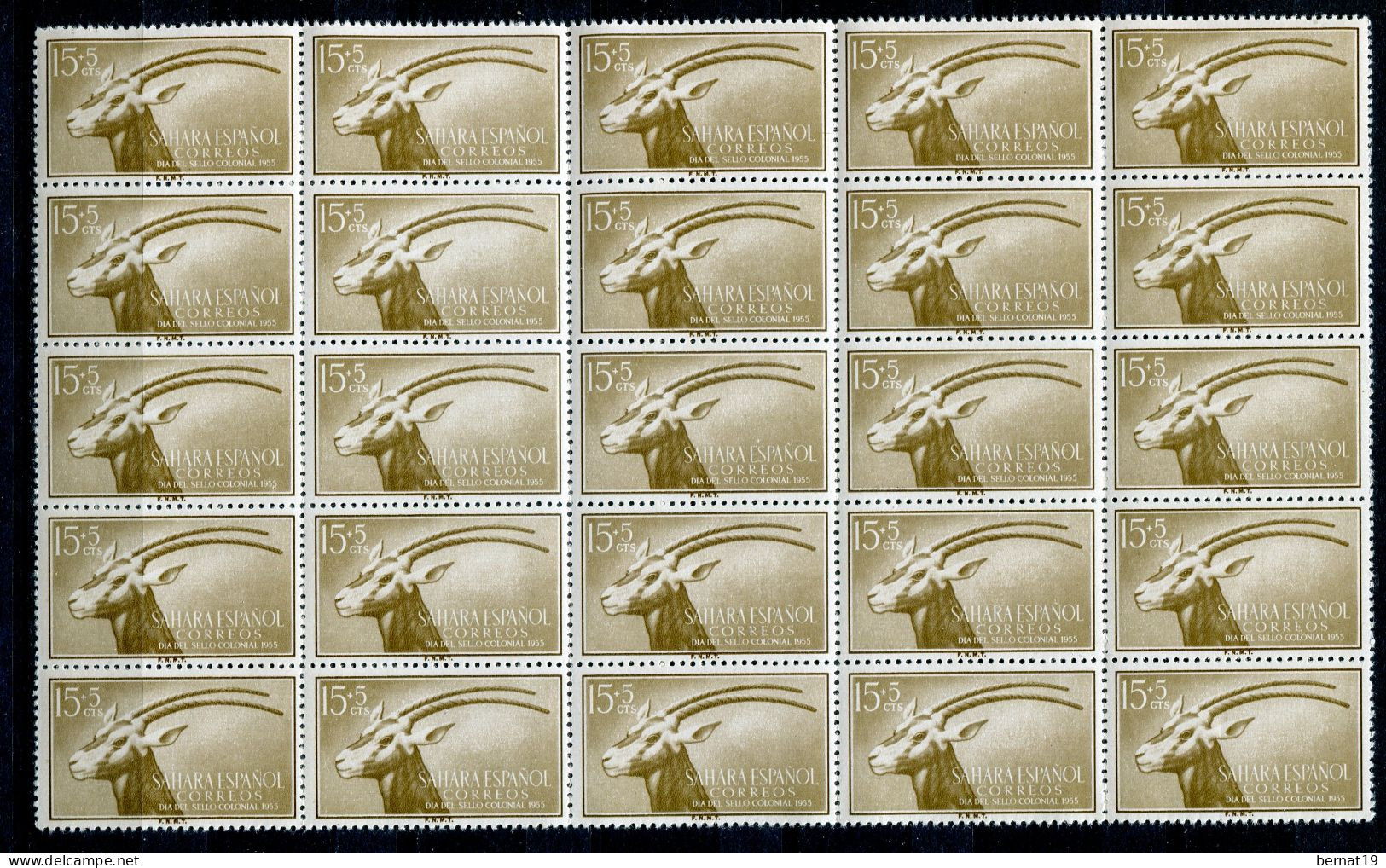 Sahara 1955. Edifil 123-25 X 25 ** MNH. - Spanische Sahara