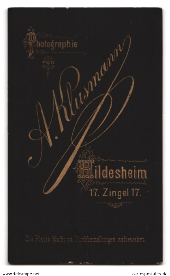 Fotografie A. Klusmann, Hildesheim, Zingel 17, Portrait Bürgerliche Dame Mit Fächer  - Anonieme Personen