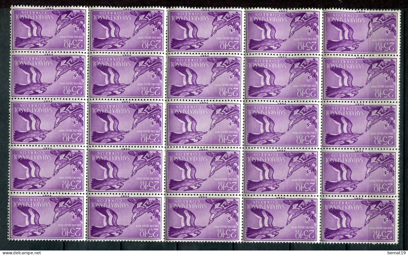 Sahara 1958. Edifil 153-55 X 25 ** MNH. - Spanish Sahara