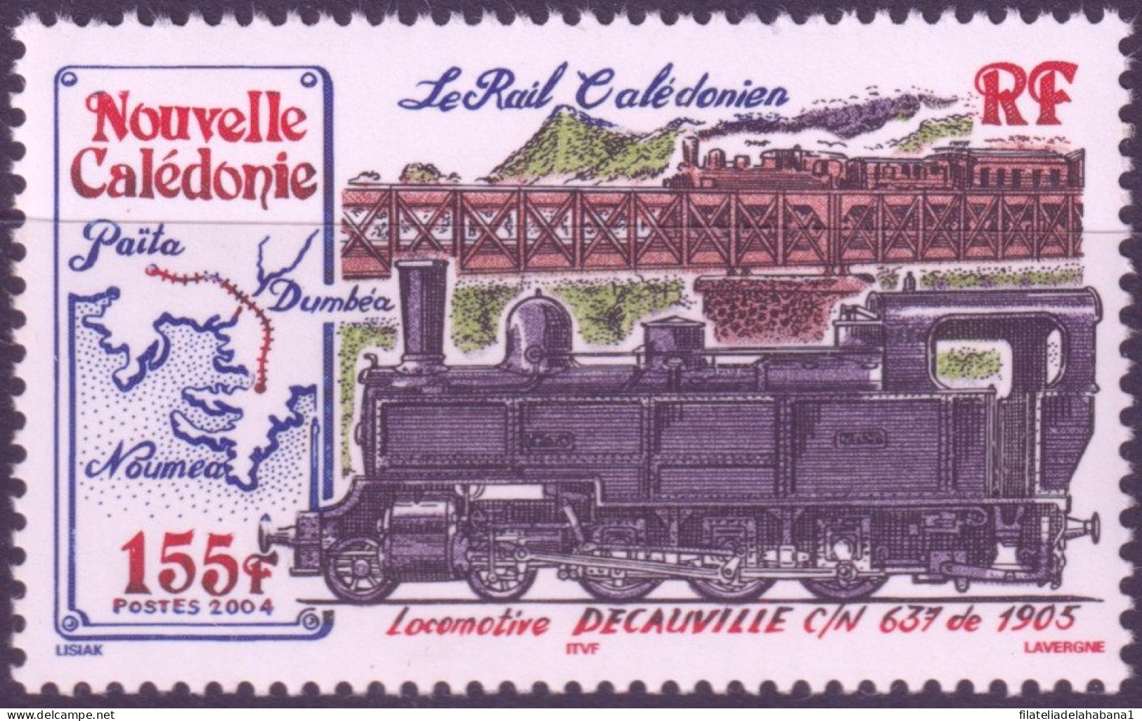 F-EX50335 NEW CALEDONIE MNH 2004 RAILROAD RAYLWAYS LOCOMOTIVE TRAIN.  - Eisenbahnen