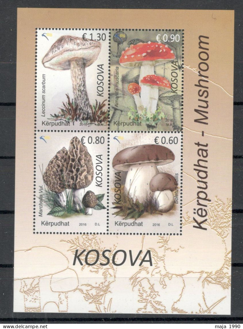 KOSOVO - MNH BLOCK- FLORA - MUSHROOMS - 2016. - Kosovo