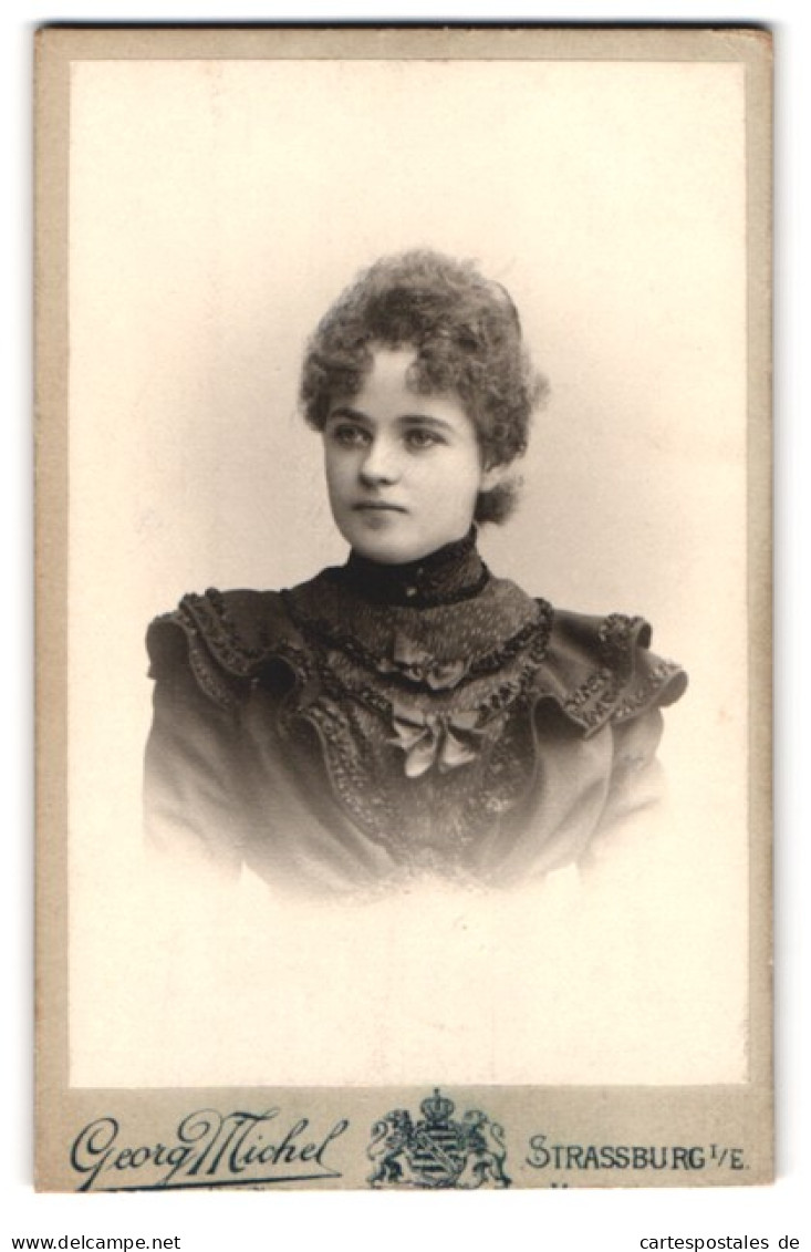 Photo Georg Michel, Strassburg I /Els, Marnesiastaden 5, Portrait De Junge Dame Im Hübschen Kleid  - Personnes Anonymes