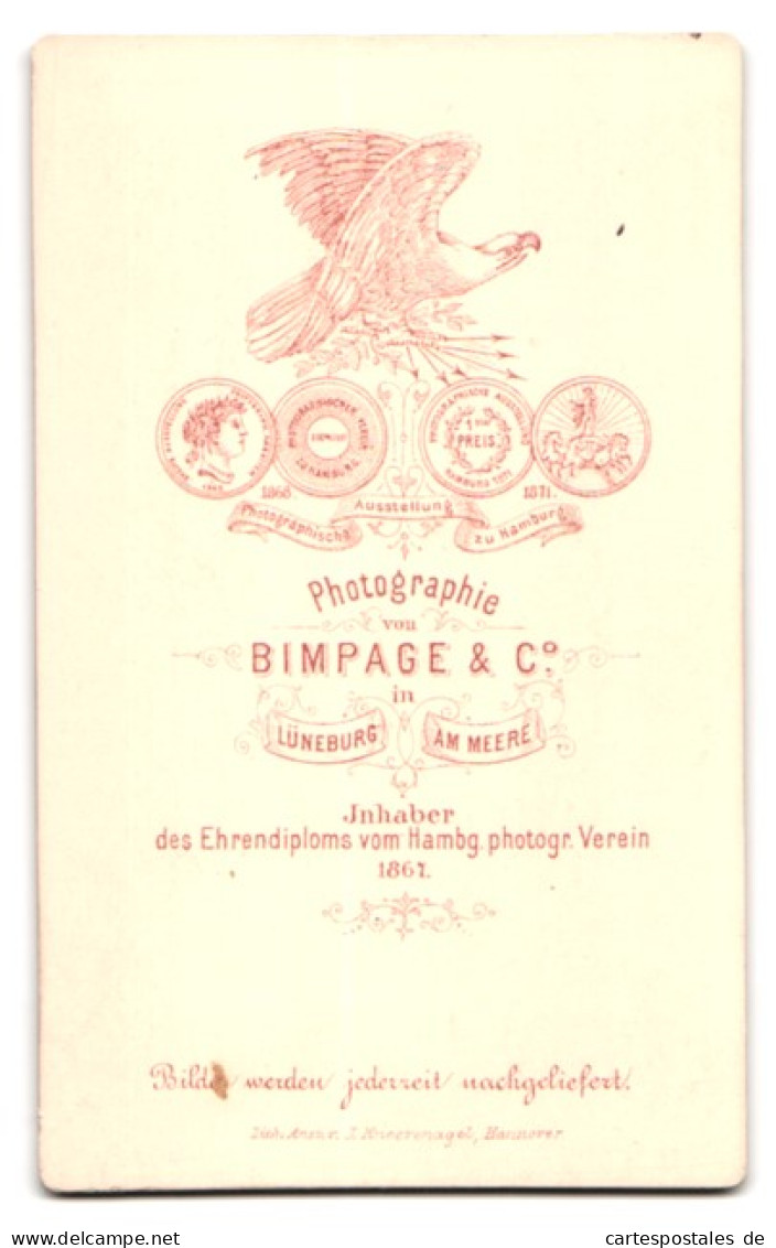 Fotografie H. Bimpage & Co., Lüneburg Am Meere, Portrait Charmanter Herr Mit Backenbart  - Anonyme Personen