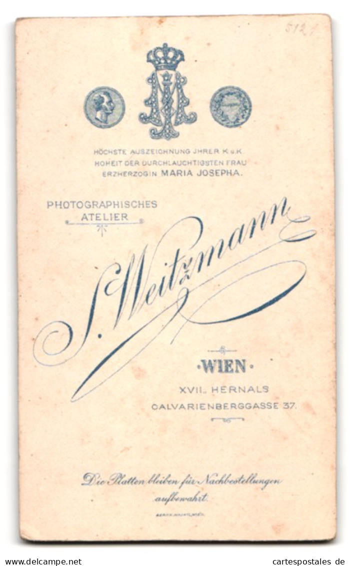 Fotografie S. Weitzmann, Wien, Calvarienberggasse 37, Eleganter Herr Mit Vollbart Und Zwicker  - Anonyme Personen