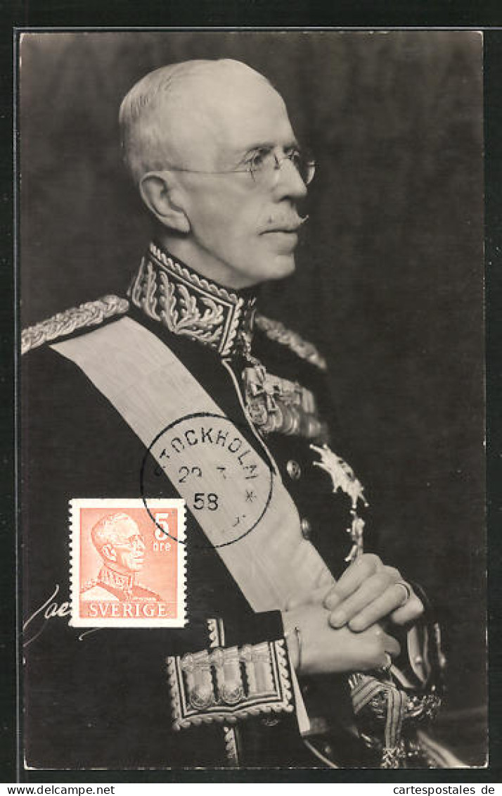 AK König Gustaf V. Von Schweden  - Familias Reales