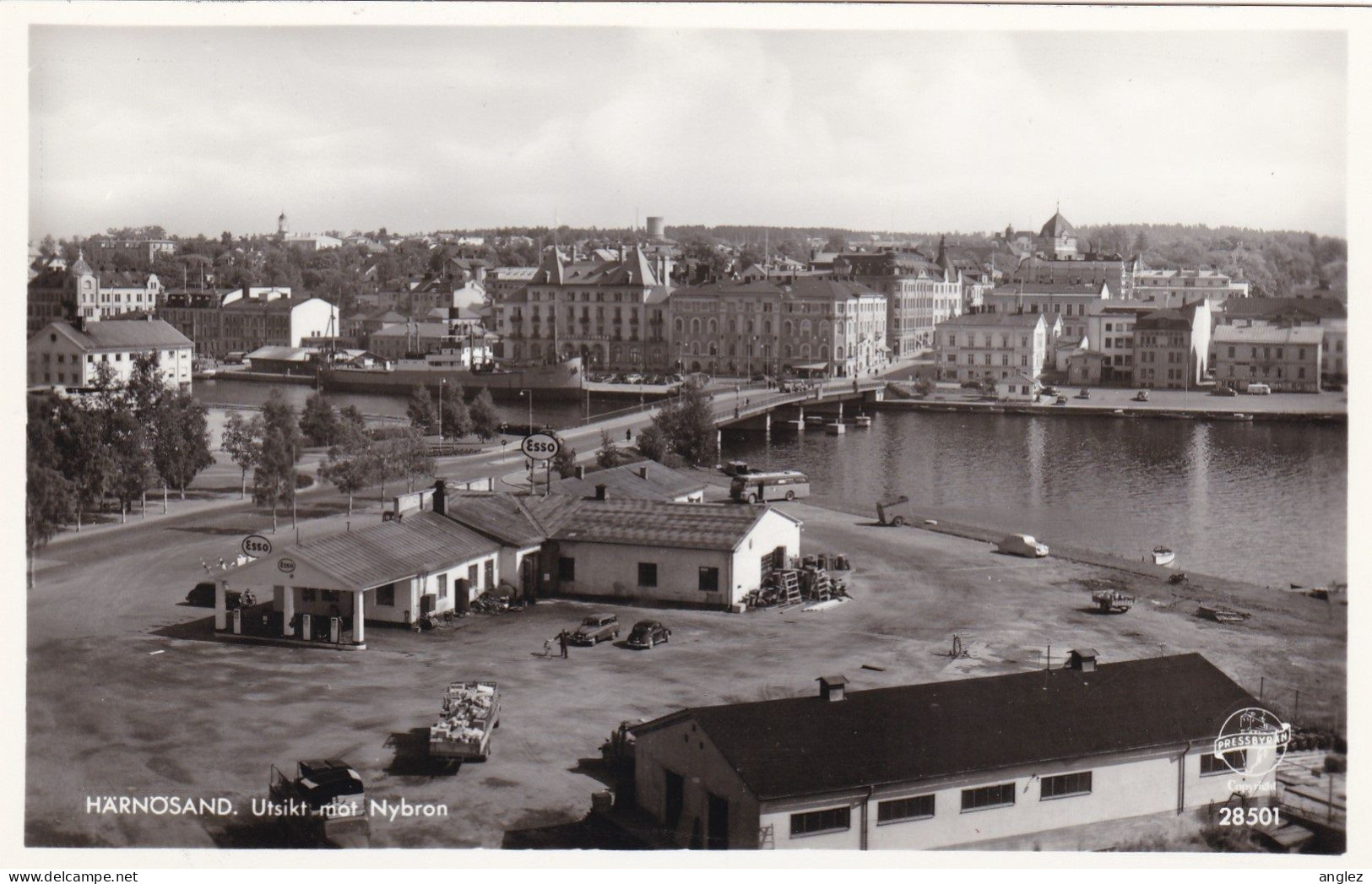 Sweden - RPPC Harnosand Utsikt Mot Nybron Unposted C. 1940's - Schweden