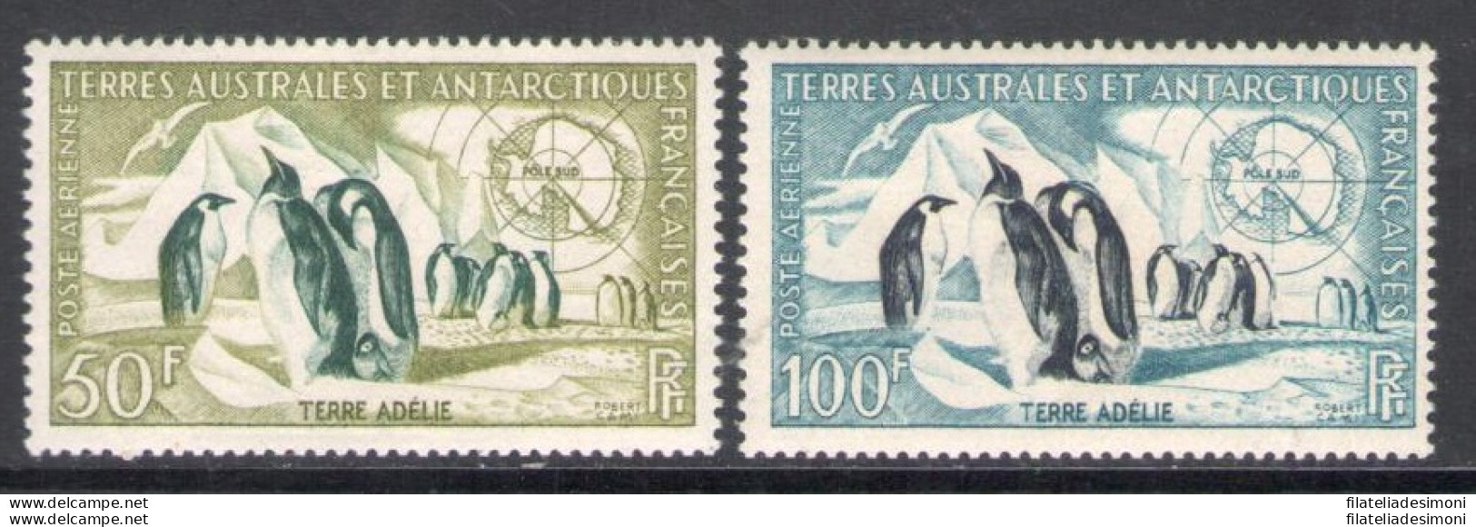 1956 TAAF - Posta Aerea - Yvert N. 2/3 Fauna - MNH** - Other & Unclassified