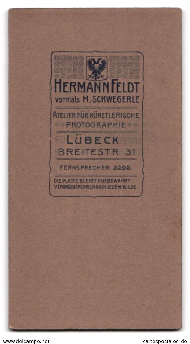 Fotografie Hermann Feldt, Lübeck, Breitestrasse 31, Unteroffizier In Feldgrau  - Personnes Anonymes