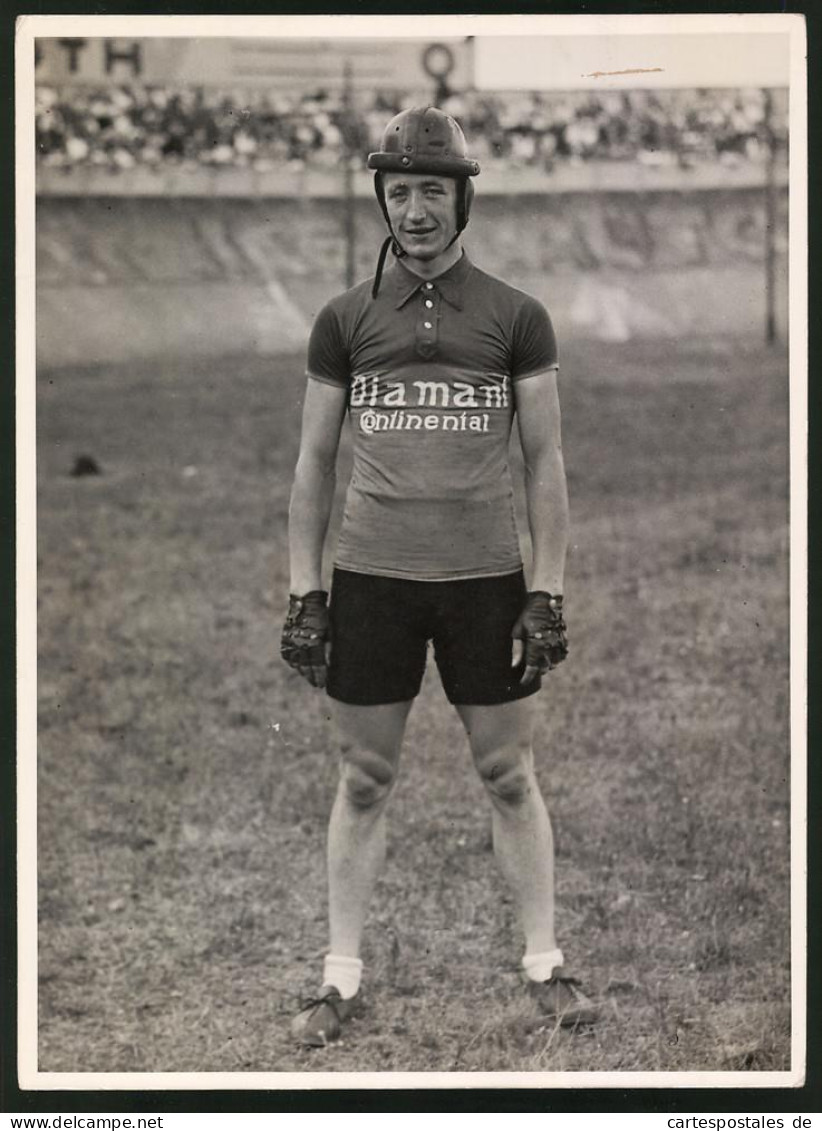 Fotografie Max Schirner, Berlin, Ansicht Brüssel, Radrennfahrer Lohmann Auf Diamant-Fahrrad Im Endlauf Der Steher-WM  - Plaatsen