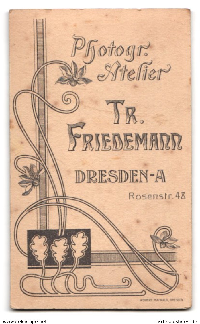 Fotografie Fr. Friedemann, Dresden-A., Rosenstr. 48, Portrait Baby Im Kleidchen Auf Fell Posierend  - Anonyme Personen