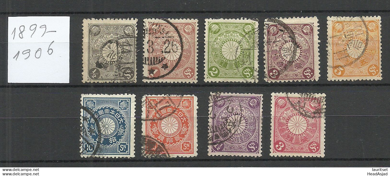 JAPAN Nippon 1899-1906 Chrysantemum, 9 Stamps, O - Gebraucht