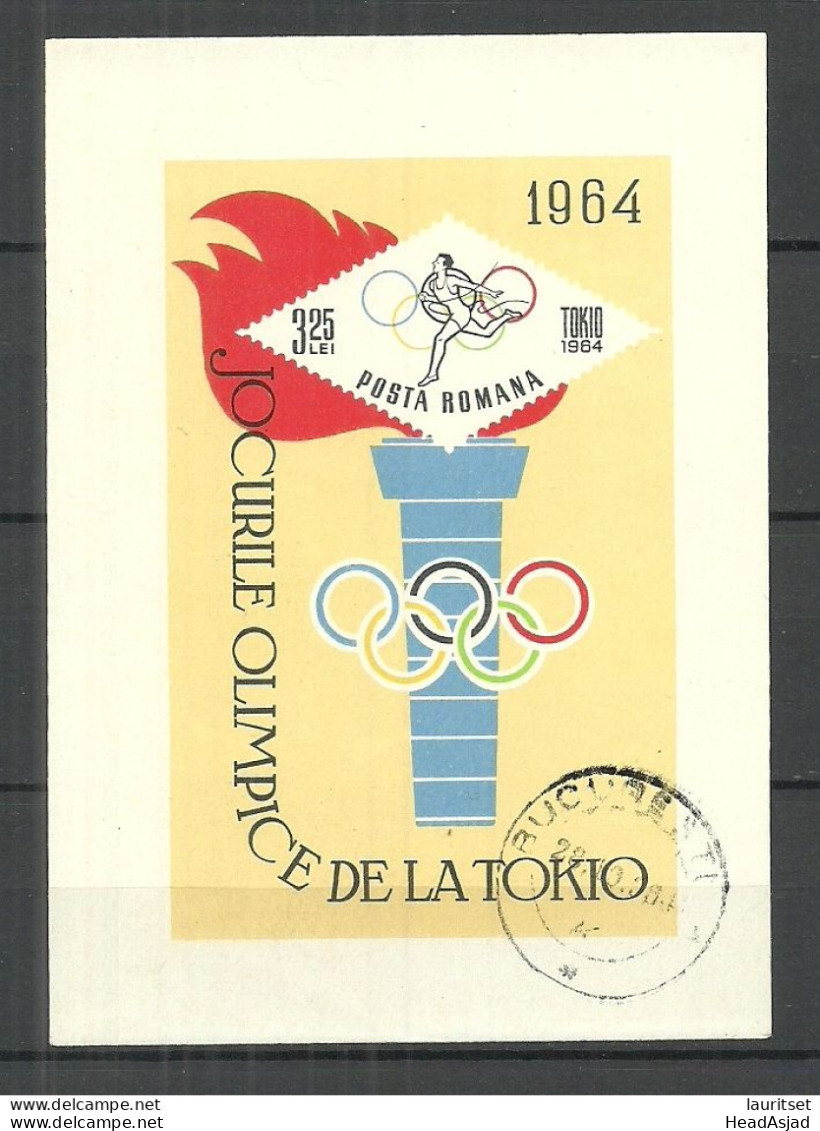 ROMANIA Rumänien 1964 Michel Block 58 O Olympische Spiele Olympic Games Tokio Japan Nippon - Zomer 1964: Tokyo