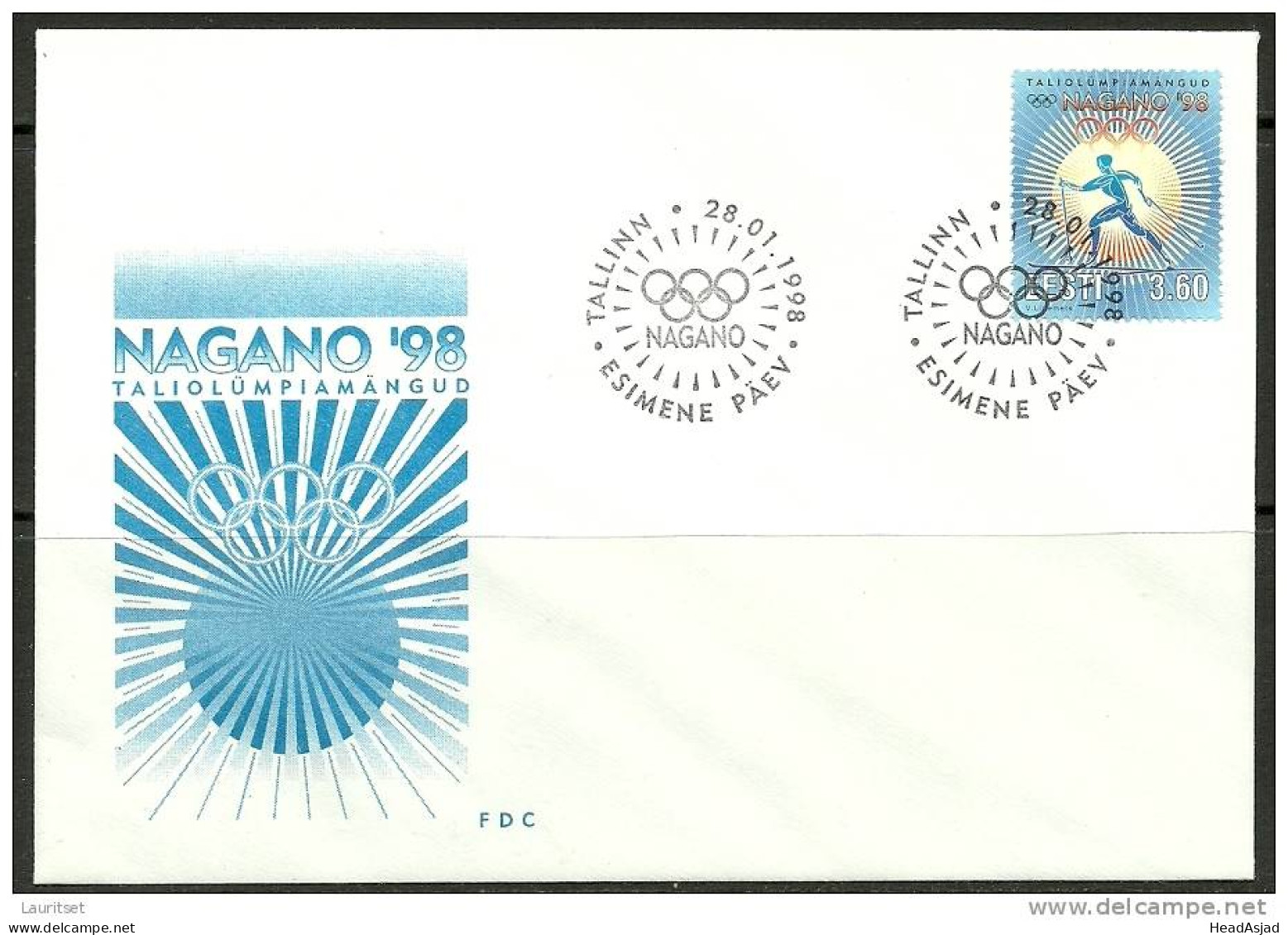 Estland Estonia FDC Winter Olympic Games Japan Nagano 1998 - Winter 1998: Nagano