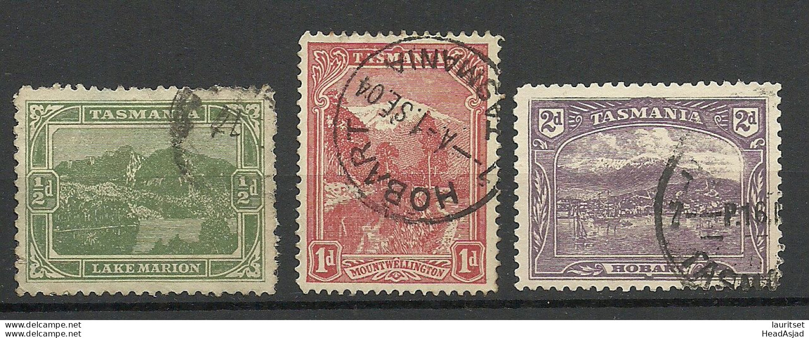 Australia TASMANIA 1899 Michel 61 - 63 O Landschaften - Used Stamps