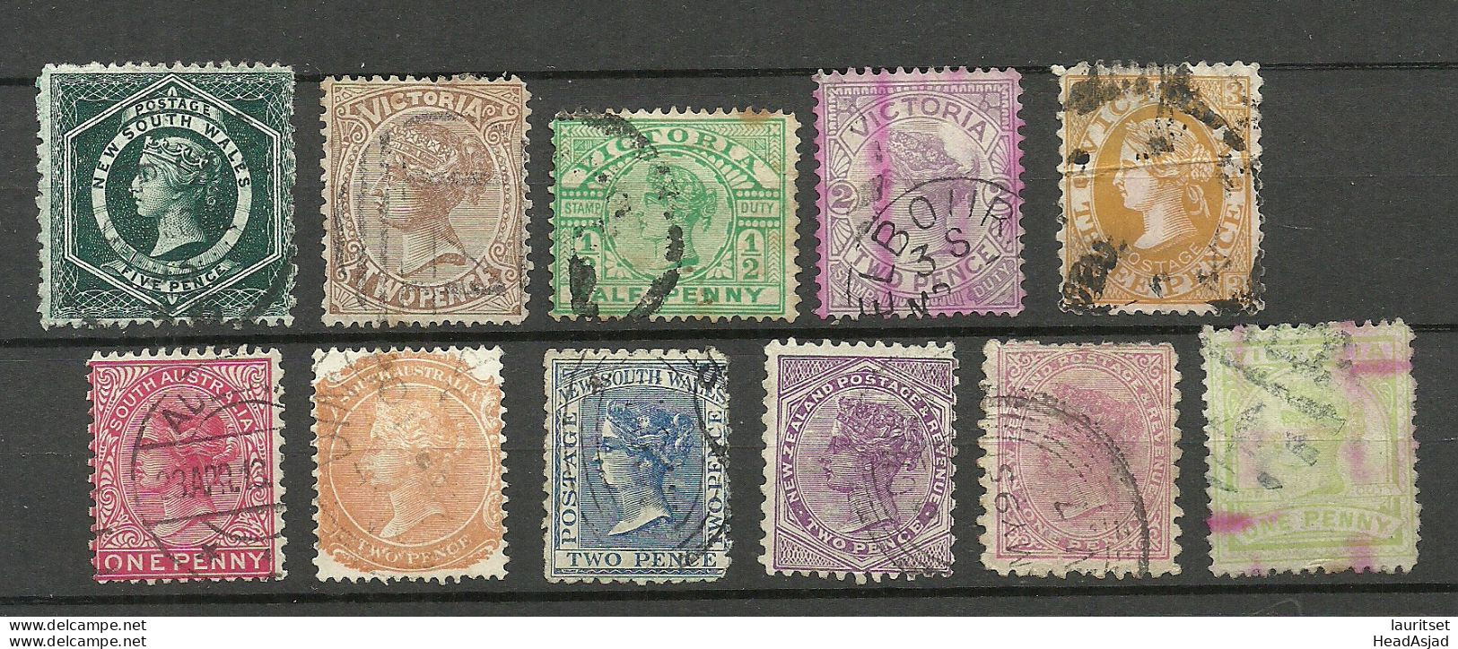 AUSTRALIAN States, Small Lot Of Old Stamps, Used. Queen Victoria - Autres & Non Classés