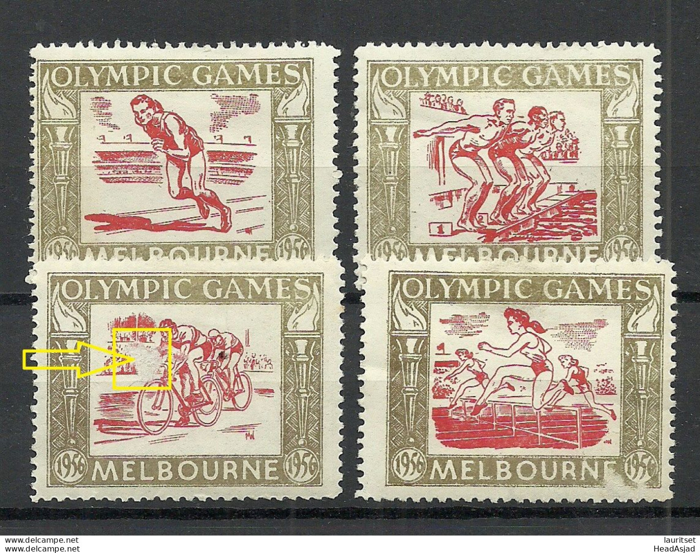 Australia 4 Vignettes Jeux Olympiques Melbourne 1956 Olympic Games Melbourne Sport * NB! - Estate 1956: Melbourne