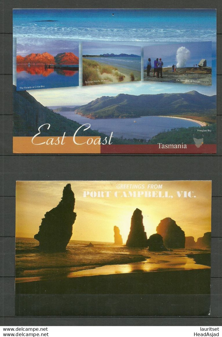 AUSTRALIA - 2 Post Cards Sent To Finland 2010 Tasmania & Port Campbell - Other & Unclassified