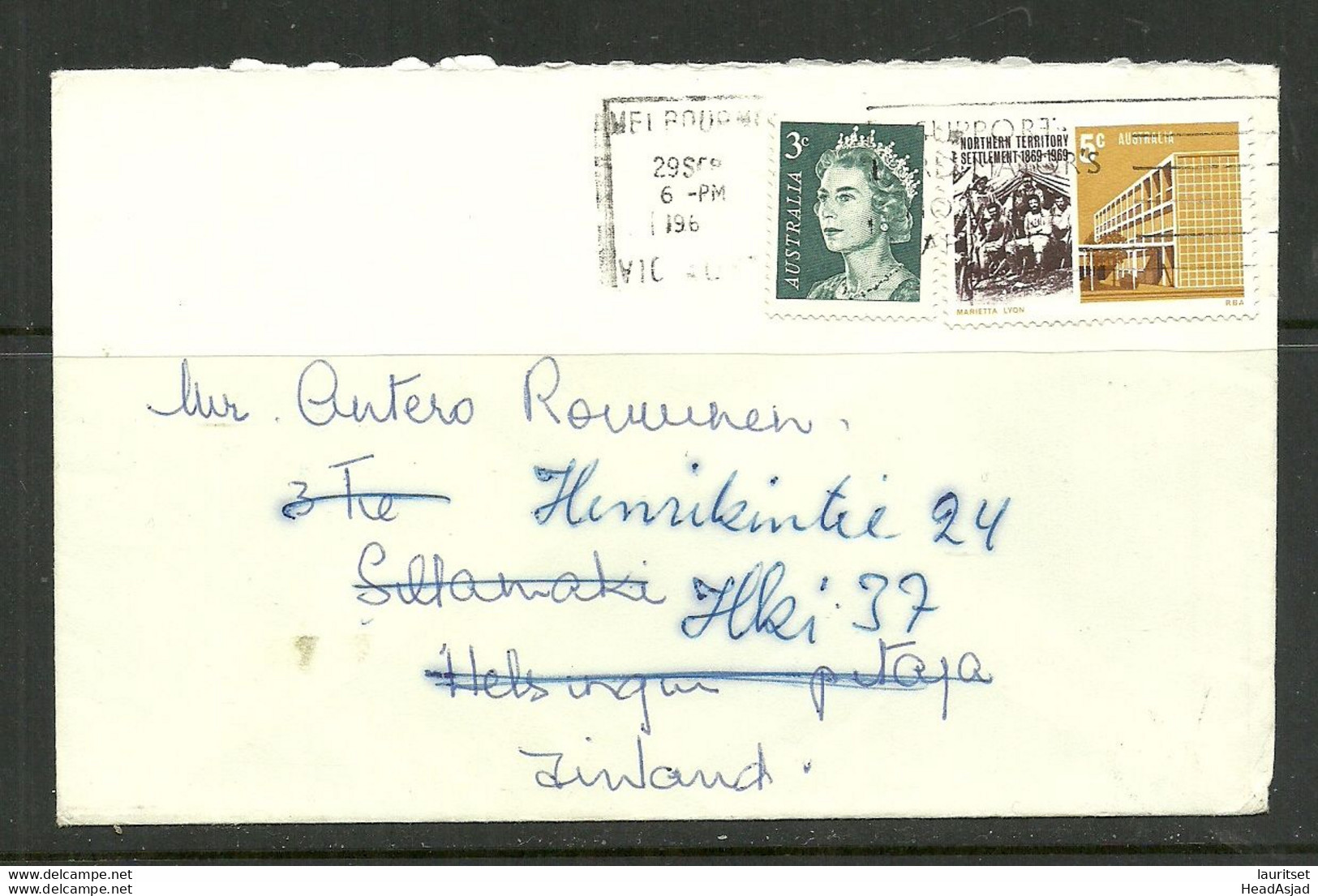 AUSTRALIA 1960ies Cover To Finland - Cartas & Documentos