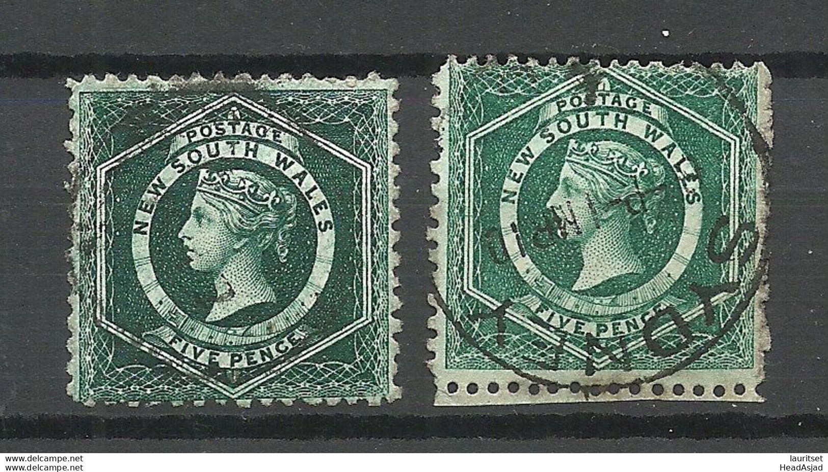 Australia New South Wales 1882 Michel 54 Perf 11 Queen Victoria With Diademe - 2 Different Color Shades - Usati