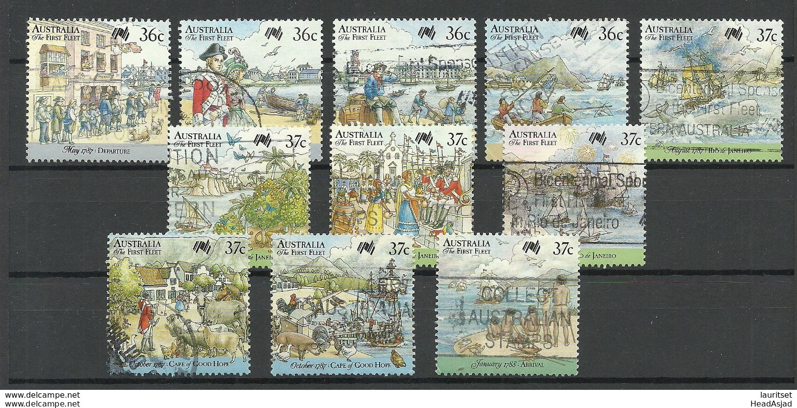 AUSTRALIA AUSTRALIEN 1987/88 Kolonisation V. Australien 11 Stamps O - Gebruikt