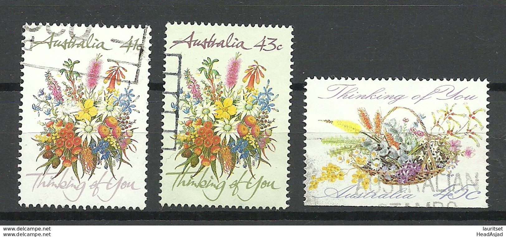 Australia Blumen Flowers 3 Stamps O - Sonstige & Ohne Zuordnung