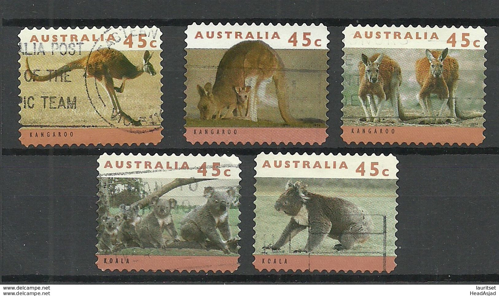 Australia 1994 Koalas & Kangaroos Michel 1402 - 1406, O - Sonstige & Ohne Zuordnung