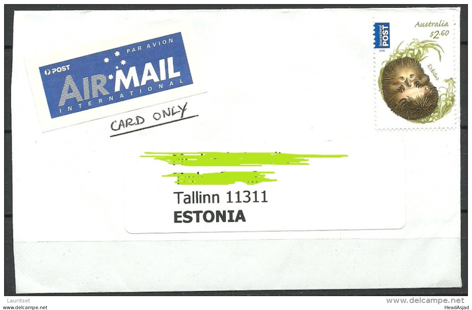 AUSTRALIA 2014 Air Mail Letter To Estonia - Storia Postale