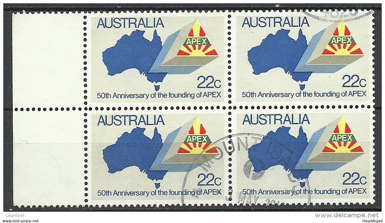 AUSTRALIA AUSTRALIEN APEX As 4-block O - Used Stamps