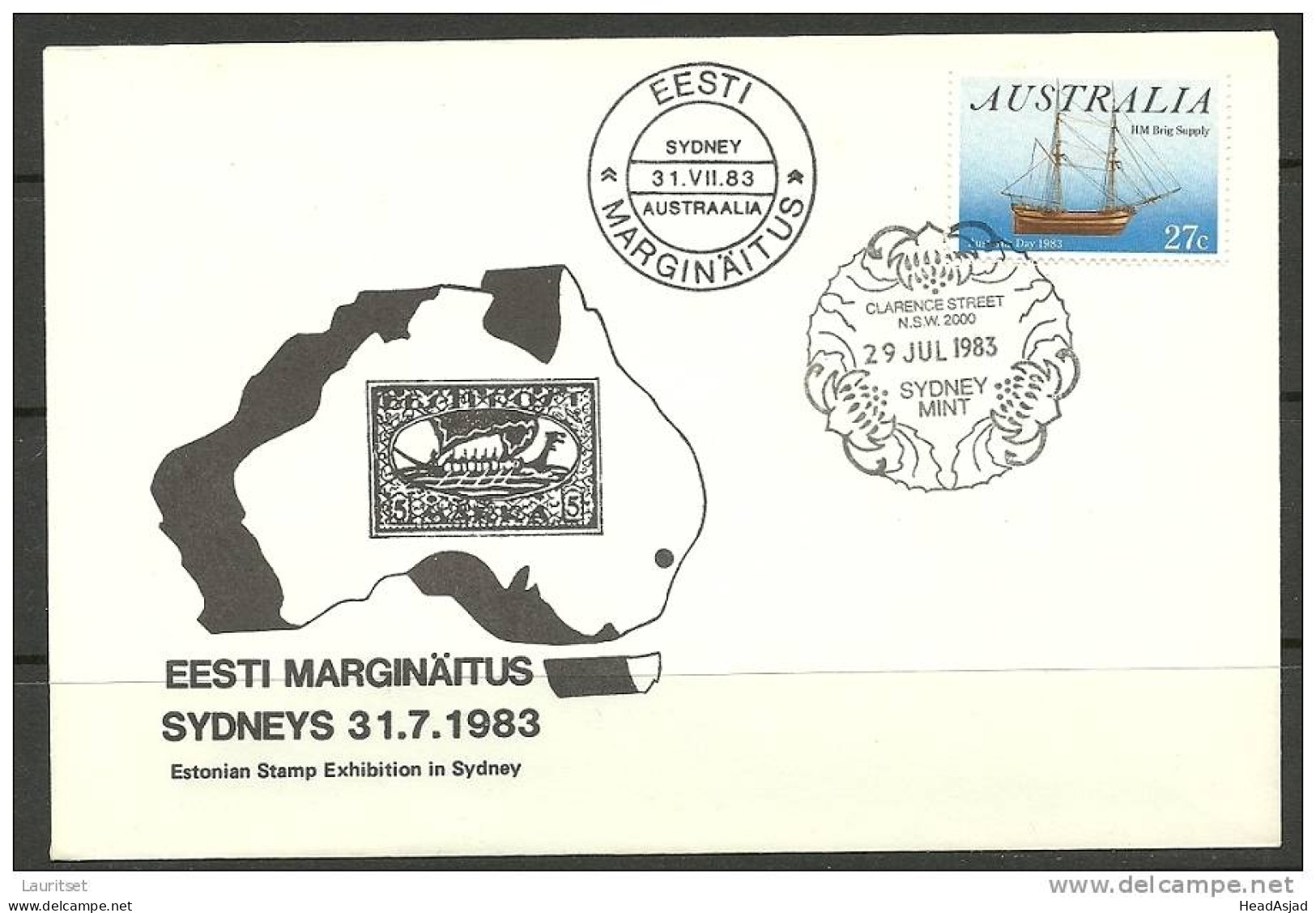 ESTLAND ESTONIA Australia Special Cover Philatelic Exhibition In Syney 1983 - Estonia