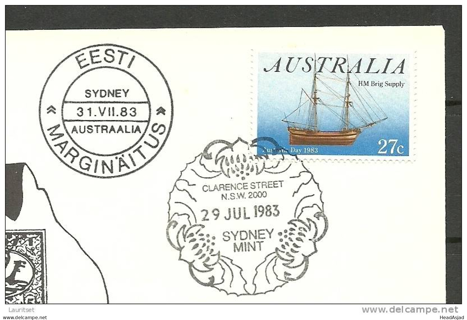 ESTLAND ESTONIA Australia Special Cover Philatelic Exhibition In Syney 1983 - Estonia