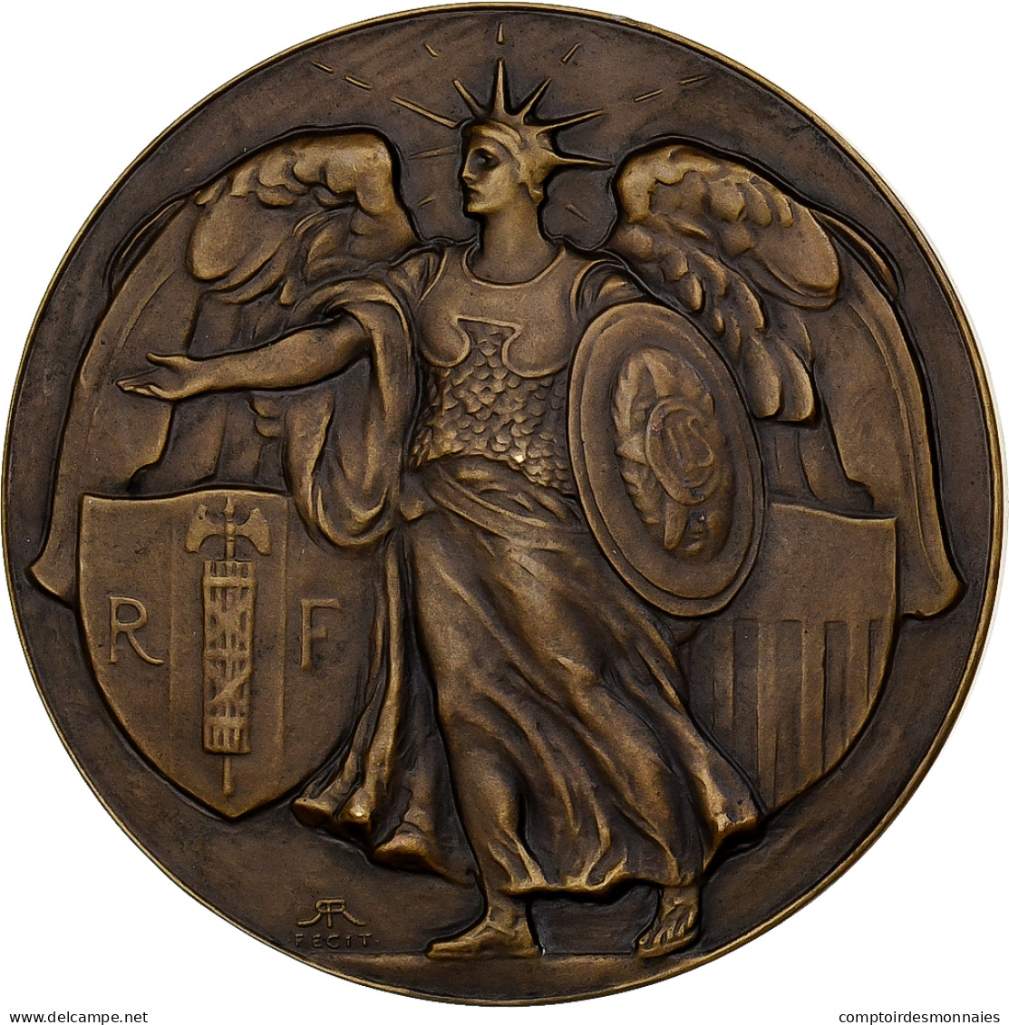 États-Unis, Médaille, Marshal Foch American Visit, Bronze, Robert Aitken, SPL - Other & Unclassified