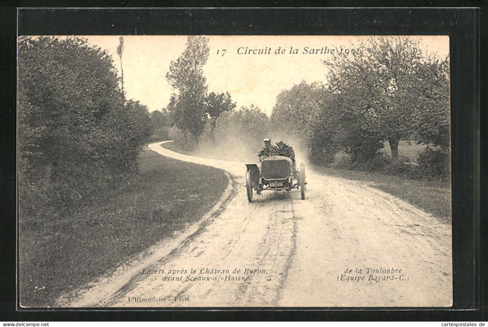 AK Circuit De La Sarthe 1906, Lacets Après Le Chateau De Buron, Autorennen  - Autres & Non Classés