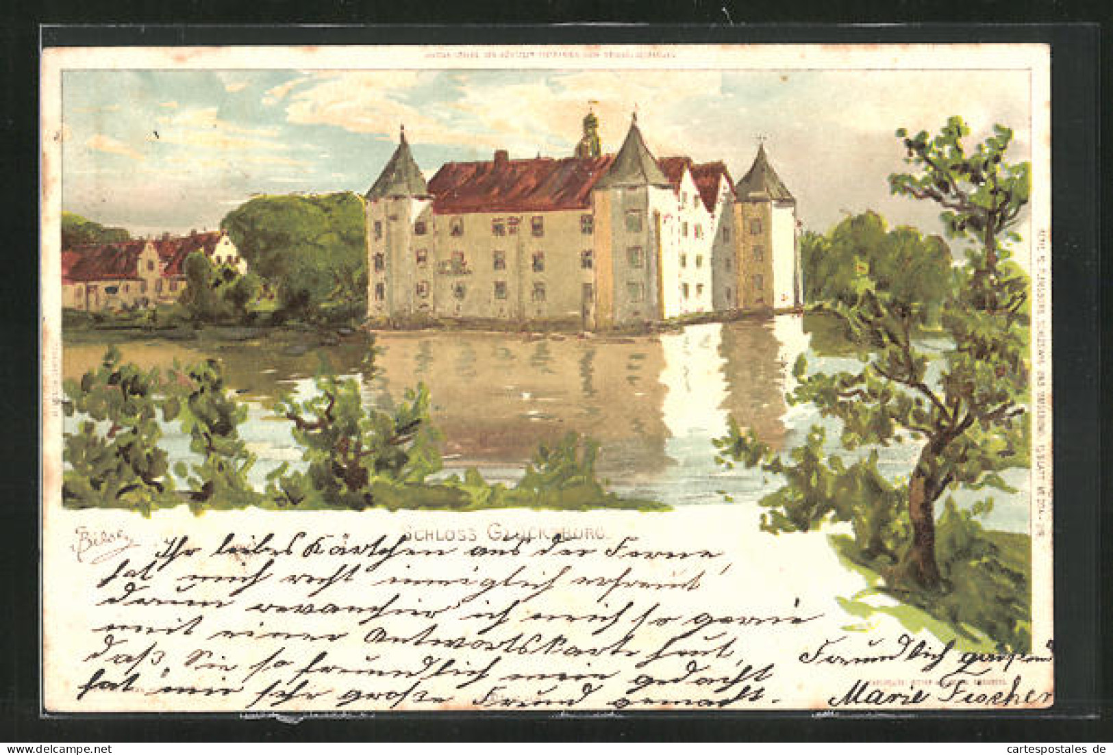 Künstler-AK Carl Biese: Glücksburg, Schloss Glücksburg  - Other & Unclassified