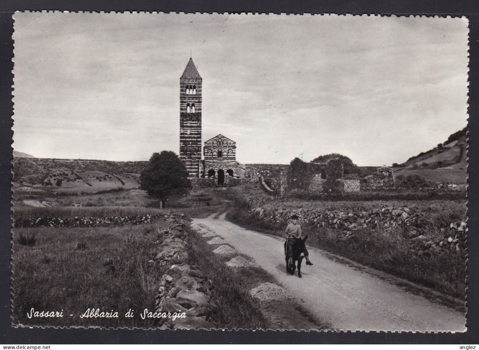 Italy - RPPC Sassari Sardinia Abbazia Di Saccargia Posted 1958 To UK - Sassari