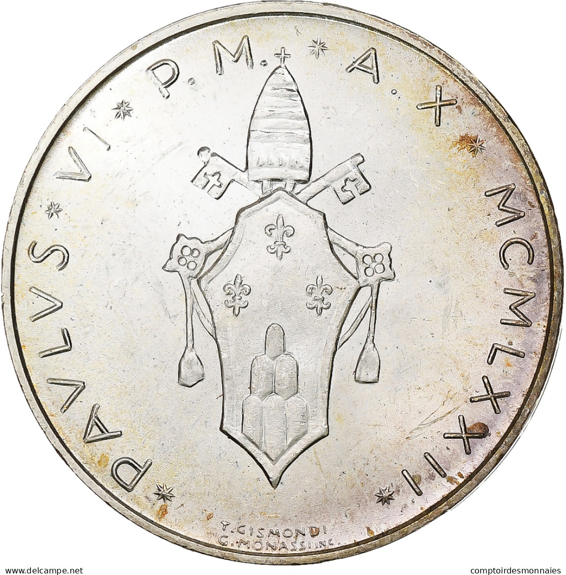 Vatican, Paul VI, 500 Lire, 1972 (Anno X), Rome, Argent, SPL+, KM:123 - Vatican