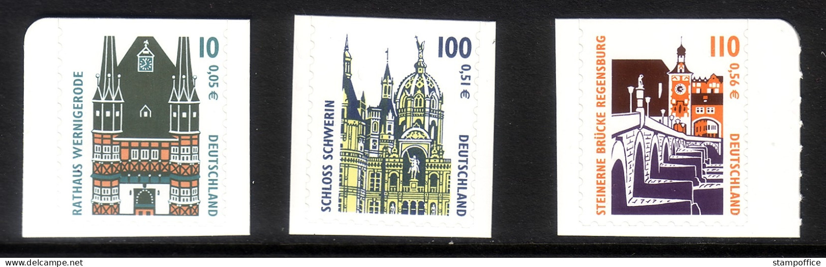 DEUTSCHLAND MI-NR. 2187-2189 BC POSTFRISCH(MINT) SEHENSWÜRDIGKEITEN RATHAUS SELBSTKLEBEND - Ongebruikt