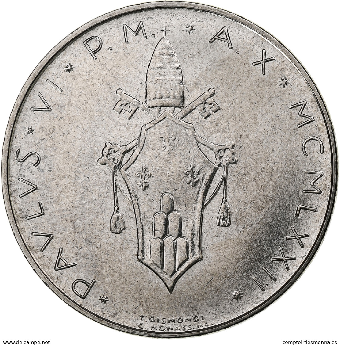 Vatican, Paul VI, 100 Lire, 1972 (Anno X), Rome, Acier Inoxydable, SPL+, KM:122 - Vaticaanstad