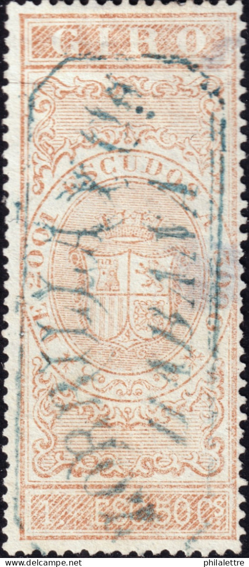 ESPAGNE / ESPAÑA - COLONIAS (Cuba) 1868 Sellos Para GIRO Fulcher 655/6 1,50Esc Castaño - Usado LA HABANA - Kuba (1874-1898)