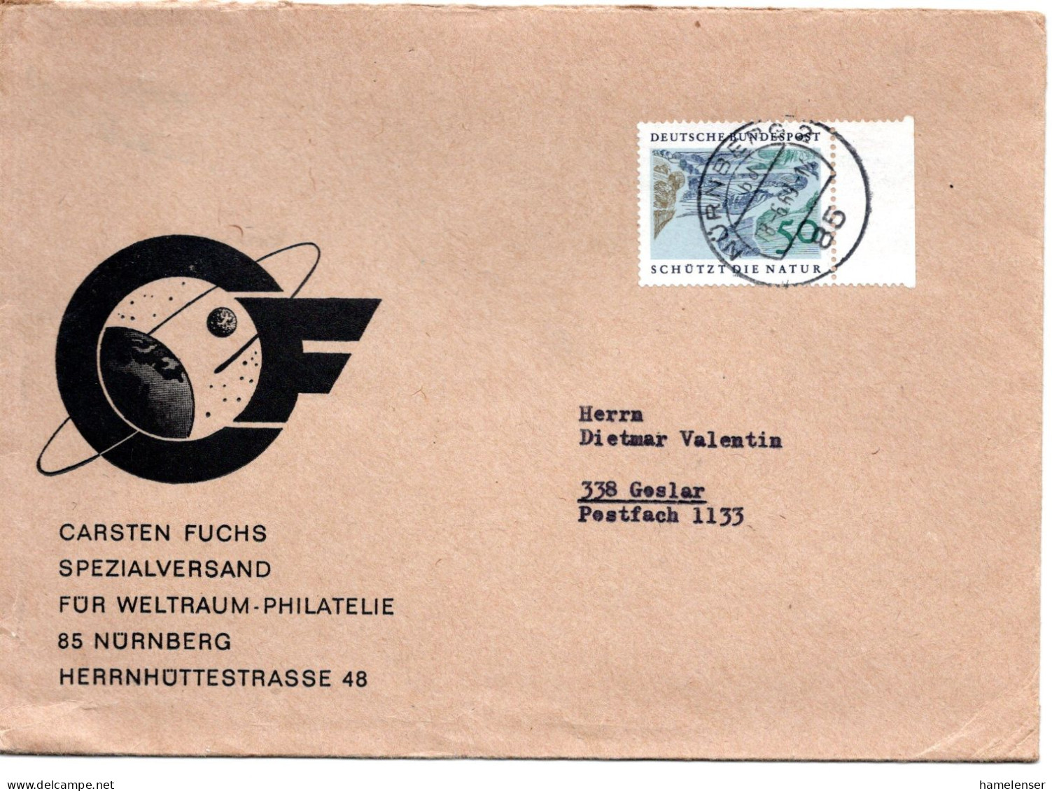 78843 - Bund - 1969 - 50Pfg Naturschutz EF A Bf NUERNBERG -> Goslar - Storia Postale