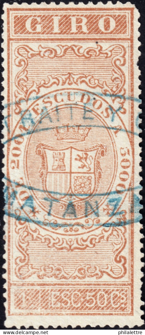 ESPAGNE / ESPAÑA - COLONIAS (Cuba) 1868 Sellos Para GIRO Fulcher 655/6 1,50Esc Castaño - Usado MATANZAS - Kuba (1874-1898)